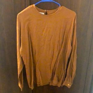Lands’ End Rayon Orange Long Sleeve Shirt